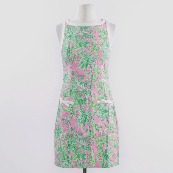 NEW Lilly Pulitzer Kathleen Stretch Hanging Around Dress Prosecco Pink SIZE 0 - Picture 4 of 6